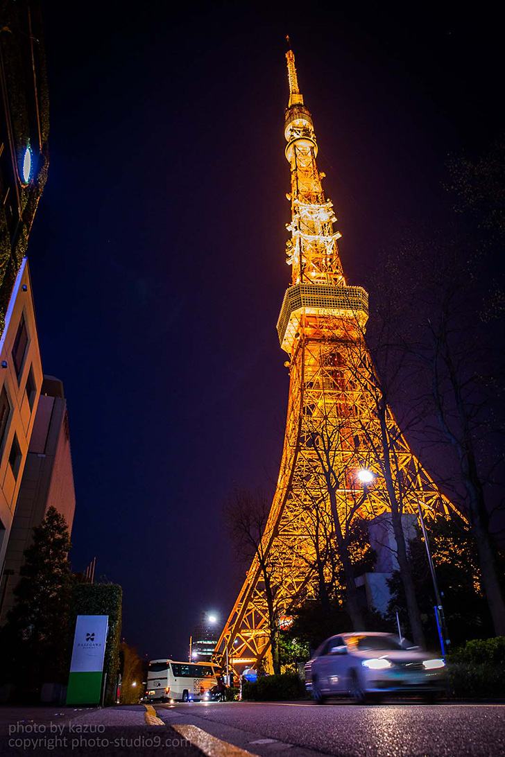 Tokyo Tower shot from ground level