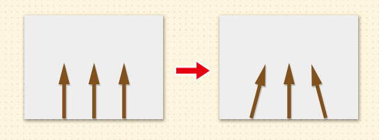 Vertical converging lines 