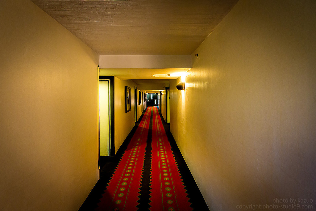 Wide-angle shot of corridor