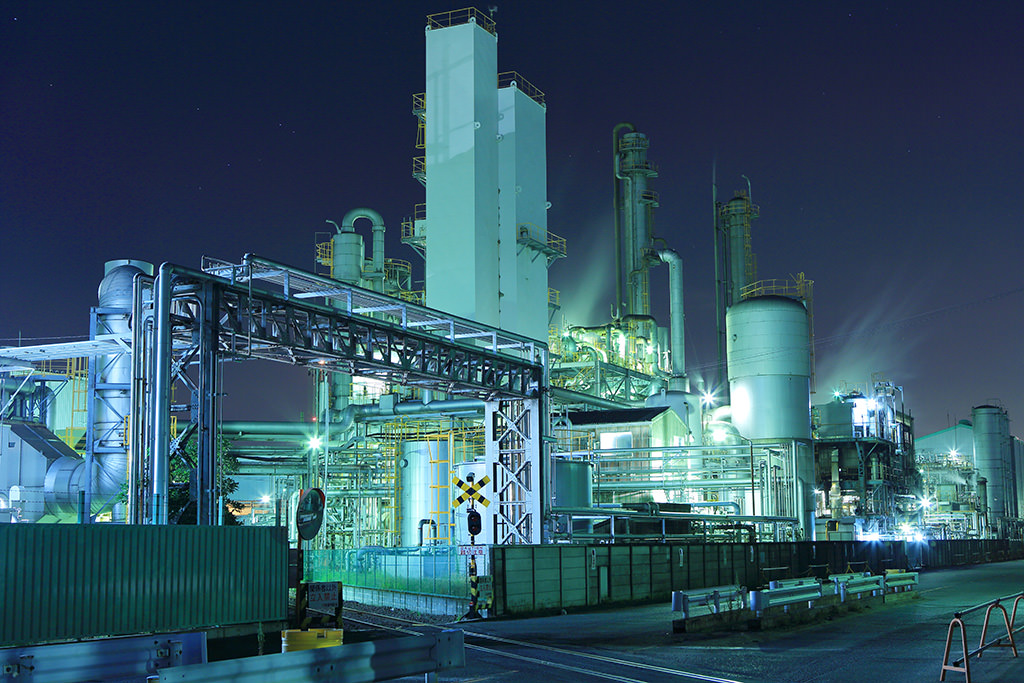 Factory in cool colour tones