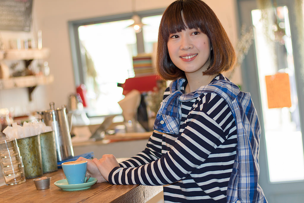 Girl in cafe