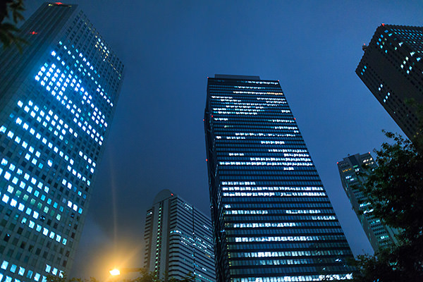 Buildings at night