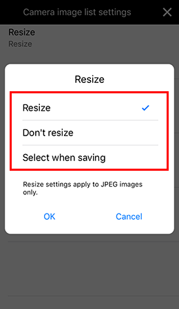 Camera Connect screen