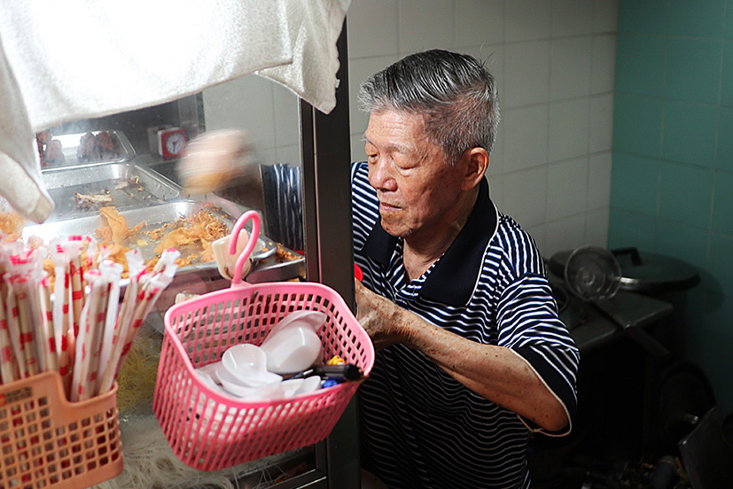 making a bowl of noodles