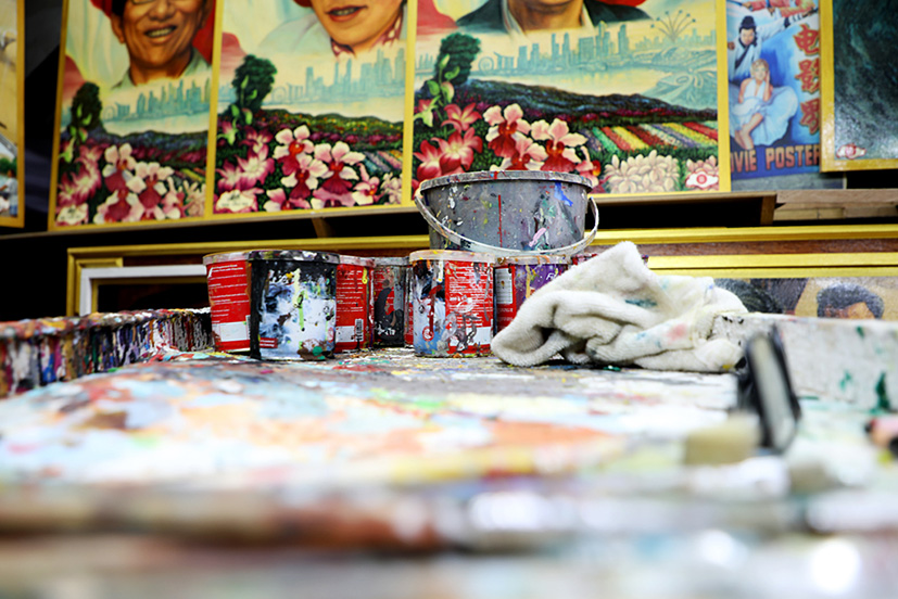 paint and tools that Mr. Ang uses