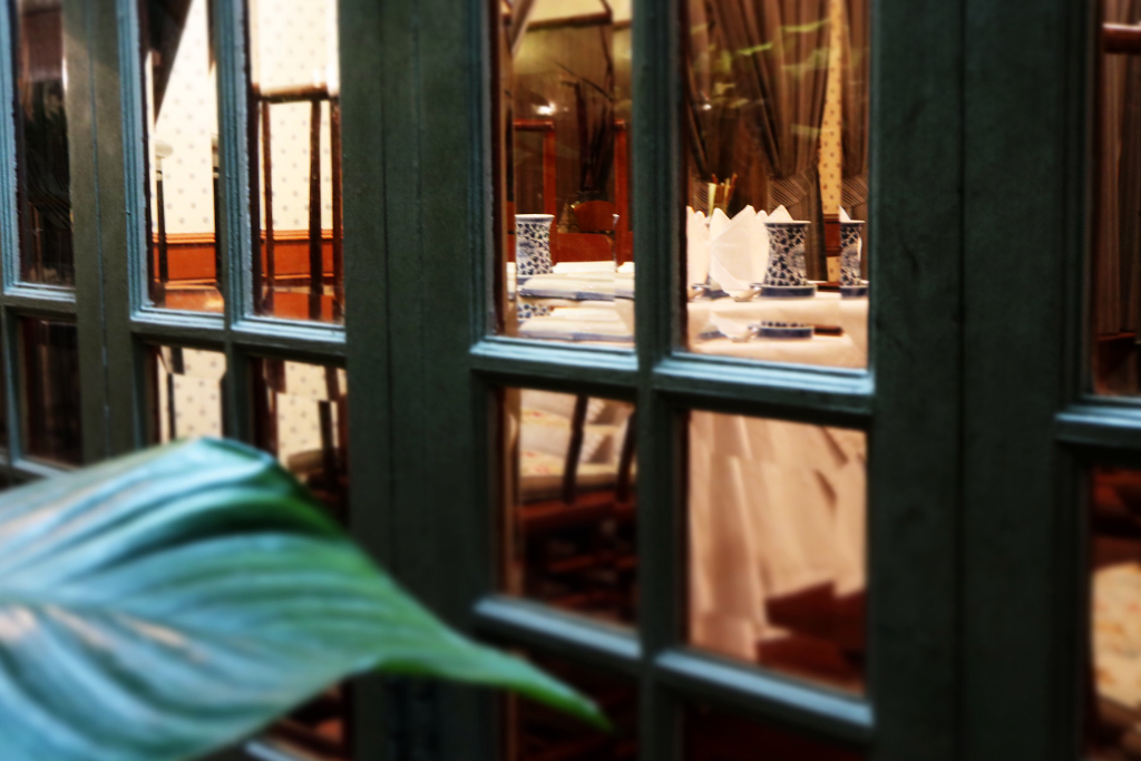 A look at the dining room of Thanying Restaurant from the restaurant’s beautiful garden.