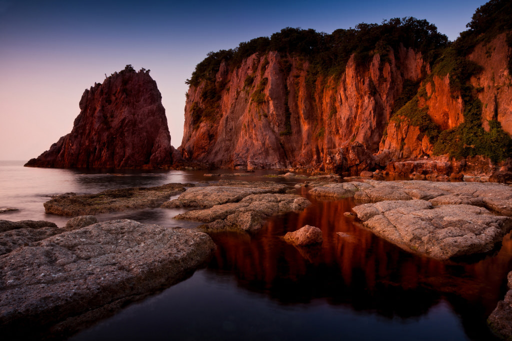 Cliffs in Hyogo, Japan, shot with the EOS 5D Mark II