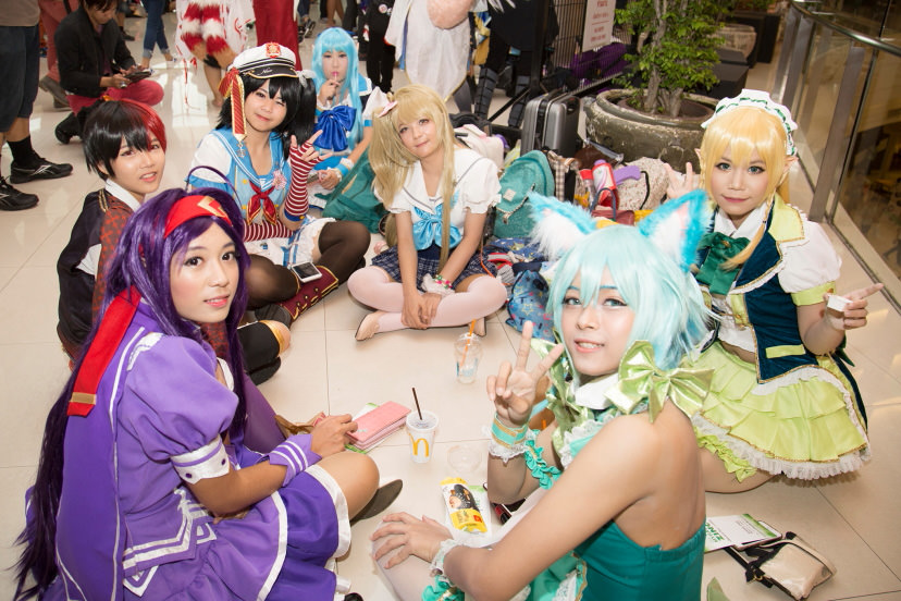 Gathering of cosplayers