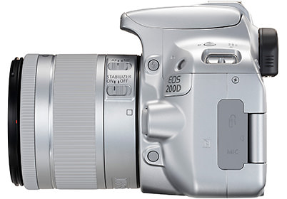 EOS 200D (silver) left