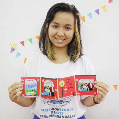 Yangon Photo Craft Workshop participants with their masterpieces (Bellows Photo Card) - 1