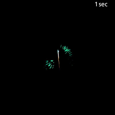 Fireworks – shape not beautiful (1 sec)