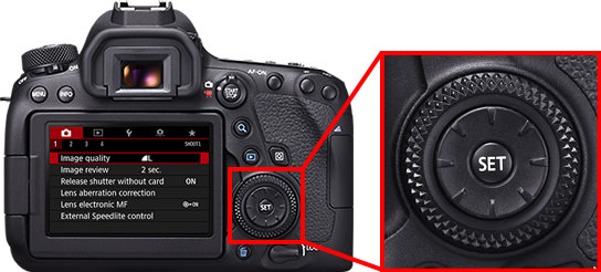 EOS 6D Mark II (Quick Control Dial knurling)