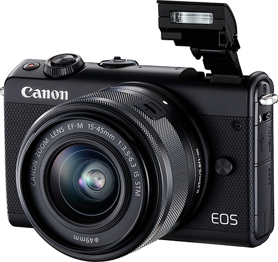 EOS M100 showing pop-up flash
