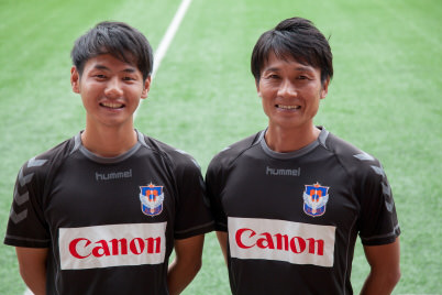 Soccer school manager Mr. Keiji Shigetomi with coach Mr. Ryo Ishibashi