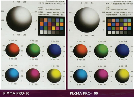 Test charts for Canon Photo Paper Pro Luster LU-101 on Pixma PRO-10 and Pixma PRO-100