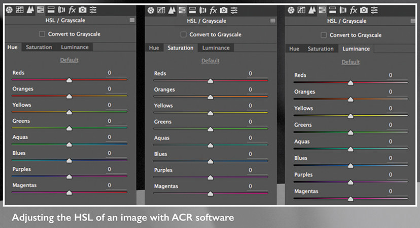 HSL adjustment screen