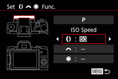 PowerShot G1 X Mark III menu screen (assign functions)