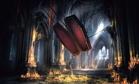 Abandoned building projector backdrop