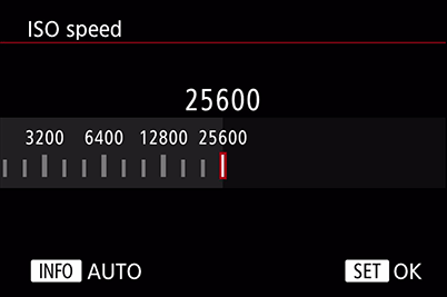 EOS M100 ISO speed selection