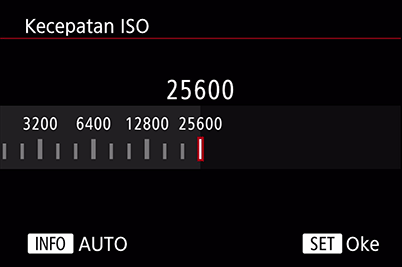 Pemilihan kecepatan ISO EOS M100