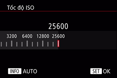 Chọn độ nhạy sáng ISO trên EOS M100