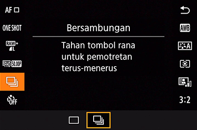 Mode continuous shooting (pemotretan beruntun) EOS M100