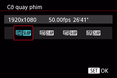 Chọn kích thuốc quay phim trên EOS M100