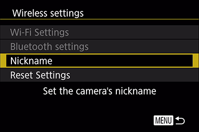 EOS M100 Wireless settings