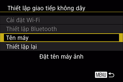 Thiết lập không dây trên EOS M100