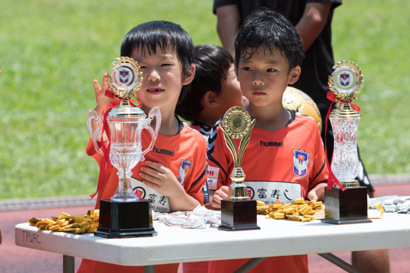 Albirex soccer trophies