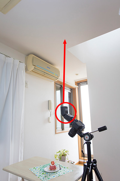 Speedlite 1.6m away from ceiling