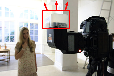 Shooting with a bounce adapter