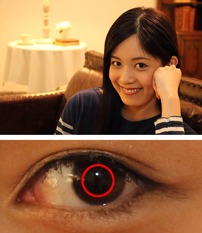 With catchlight panel,Light reflected in eye