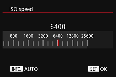EOS M100 ISO speed setting menu