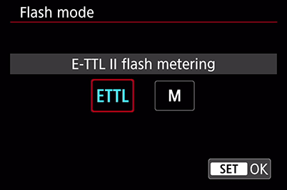 Select ETTL mode
