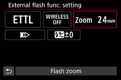 Flash coverage (flash zoom) item