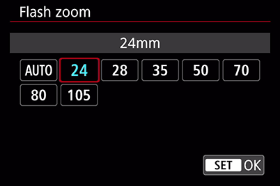 flash zoom focal length selection