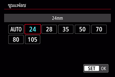 การเลือกทางยาวโฟกัสการซูมแฟลช