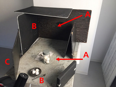 Lighting setup for chiaroscuro shot