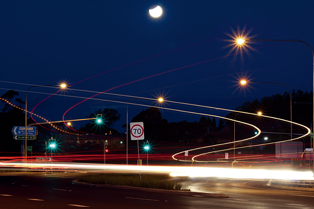 Light trails shot at low ISO speed, slow shutter speed