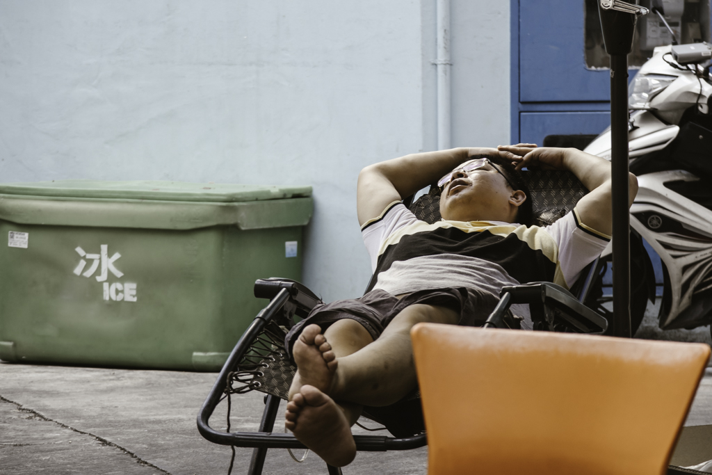man sleeping on the street