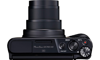 PowerShot SX740 HS top (lens extended)