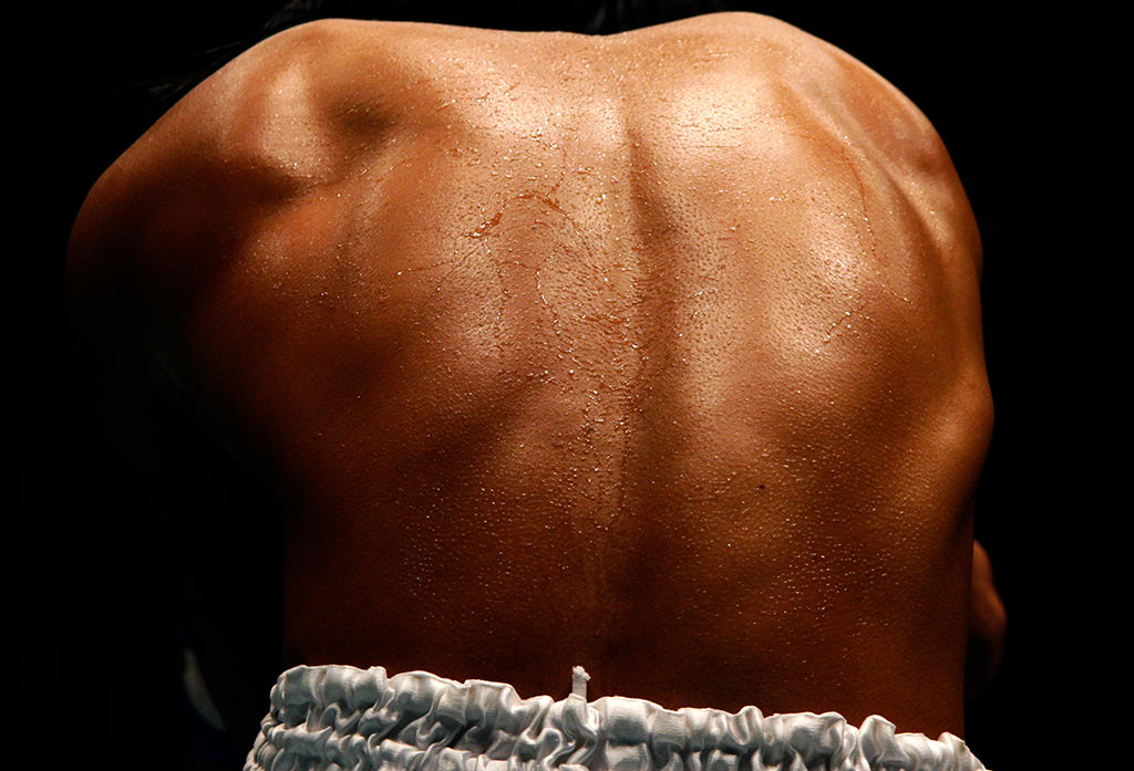 Close up of back muscles