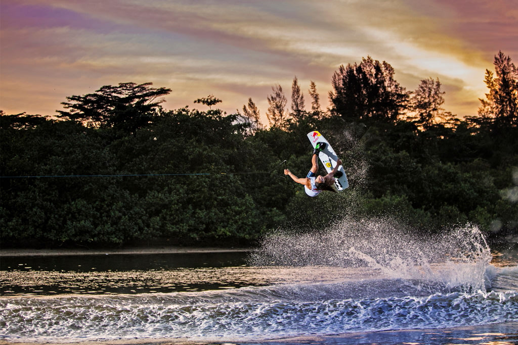 Wakeboarder action shot