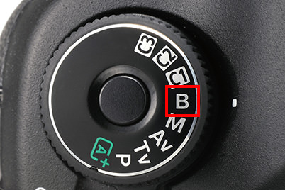 Bulb mode on mode dial