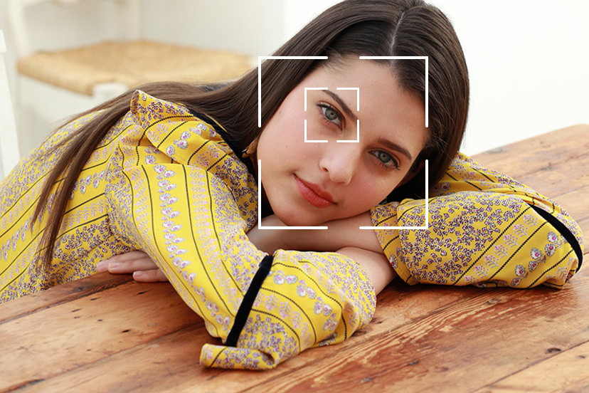 Portrait of lady showing Eye Detection AF frame