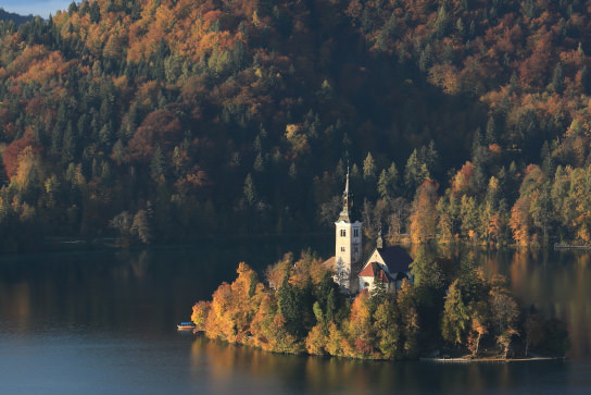 Church and landscape from normal point-of-view