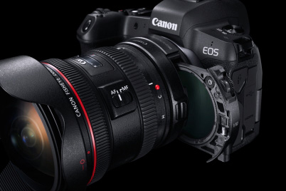 EOS R with Drop-in Filter Mount Adapter and EF Lens