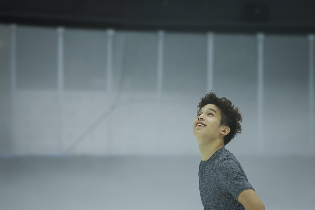 Chew Kai Xiang smiling during training