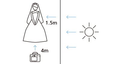 Indoor bridal portrait (diagram)